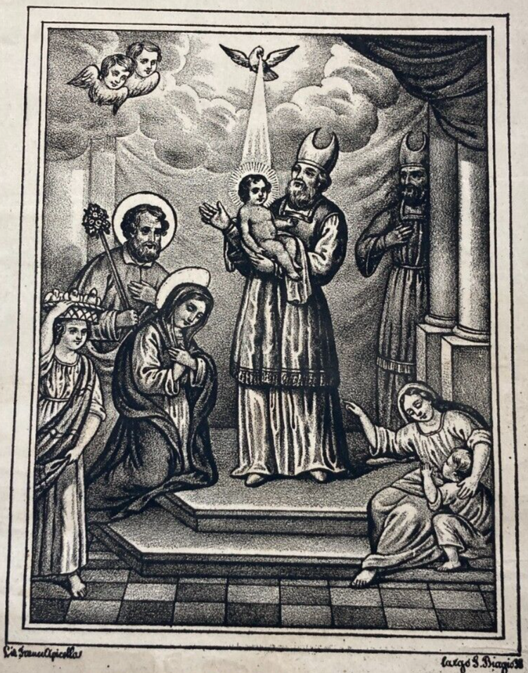 Arte Popolare Devozionale: Purificazione Di Maria Santissima, Antica Litografia