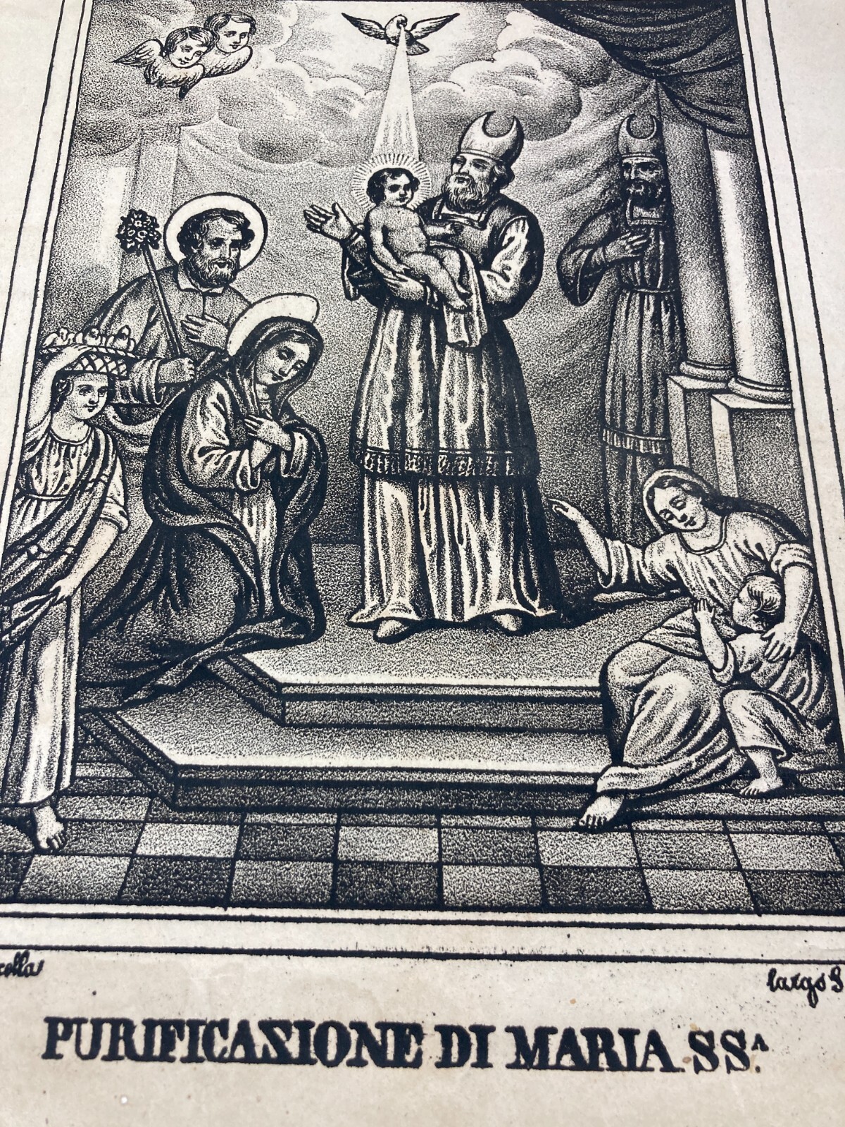 Arte Popolare Devozionale: Purificazione Di Maria Santissima, Antica Litografia