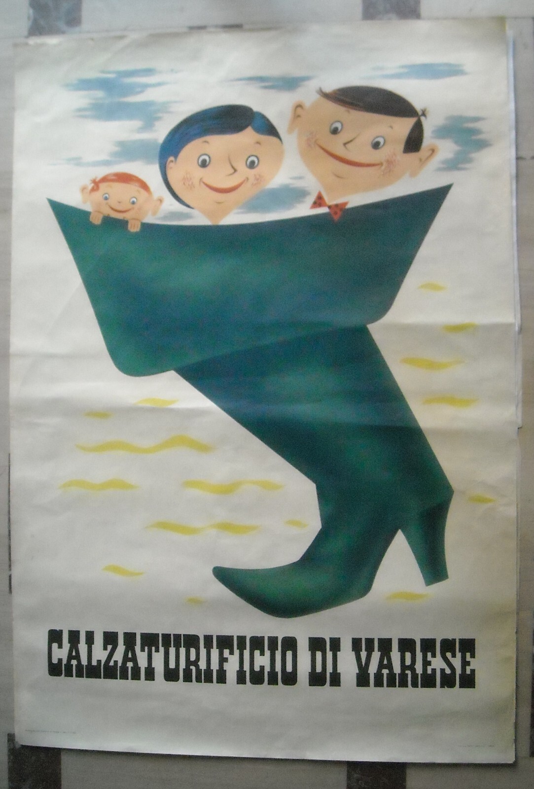 Grande Manifesto Pubblicitario. Scarpe. Calzature. Calzaturificio Di Varese. Landi.