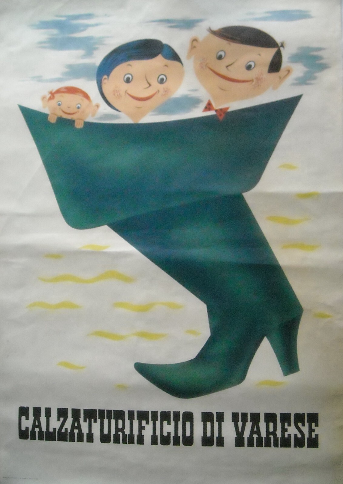 Grande Manifesto Pubblicitario. Scarpe. Calzature. Calzaturificio Di Varese. Landi.
