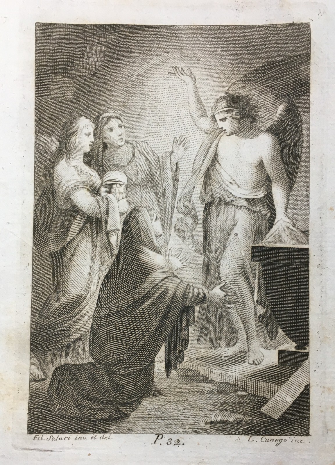 Antica Stampa Popolare Devozionale: Resurrezione Con Angelo, Filippo Salari E Luigi Cunego, XIX Secolo