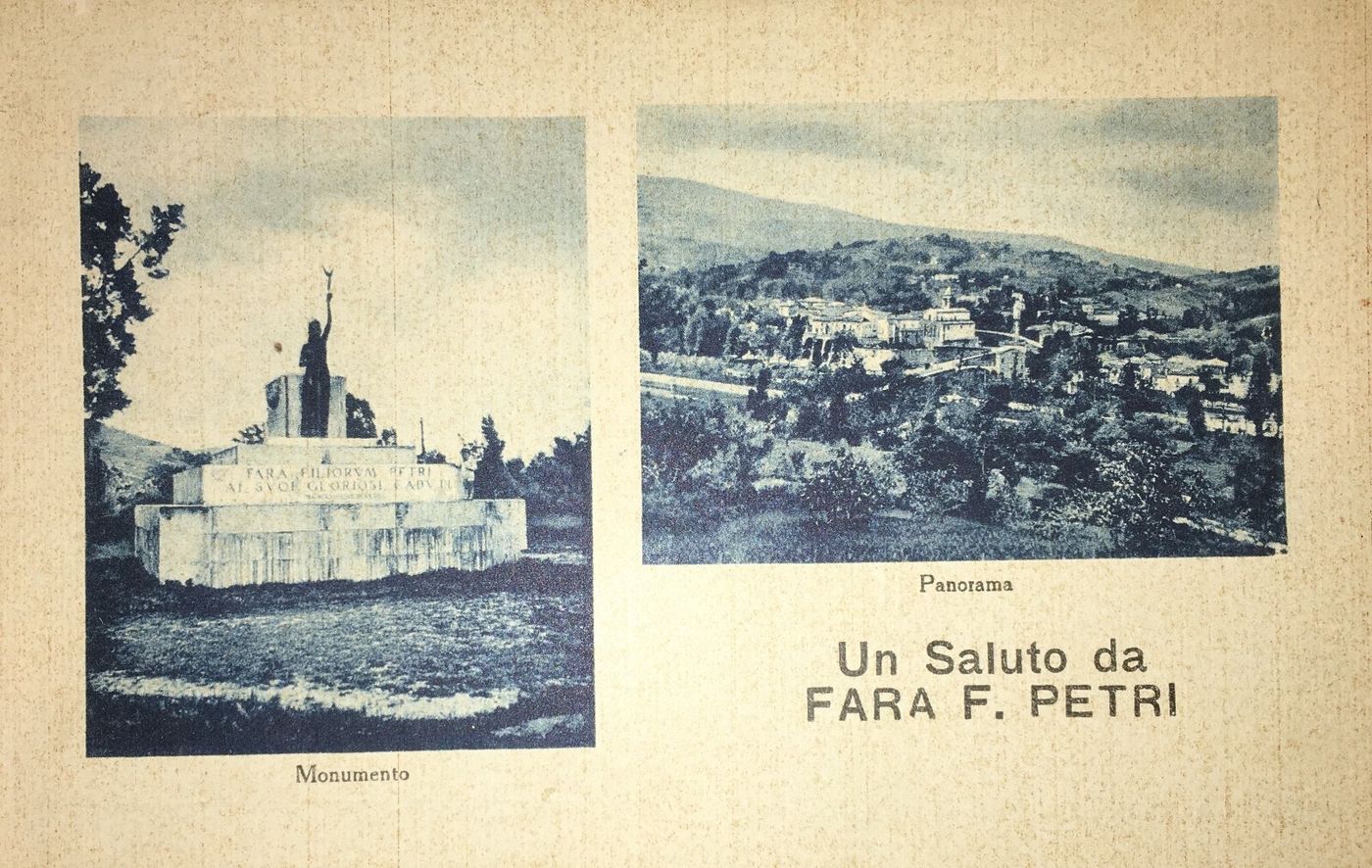 Abruzzo, Fara Filiorum Petri: Panorama E Monumento Ai Caduti. Cartolina Da Collezione