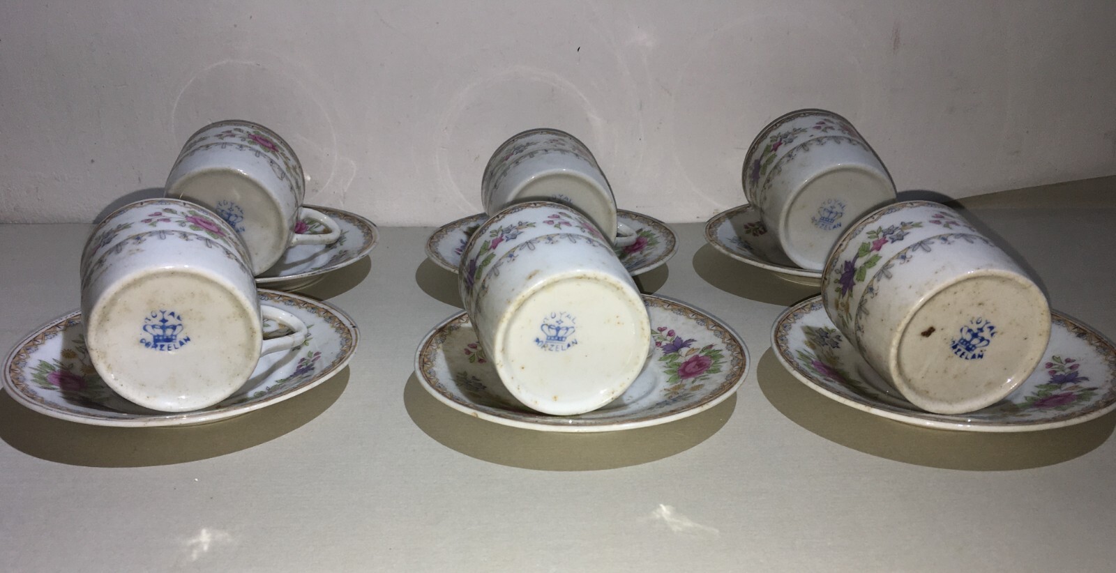 Servizio Da Caffè Royal Porzelan Con Decoro Floreale, Metà '900