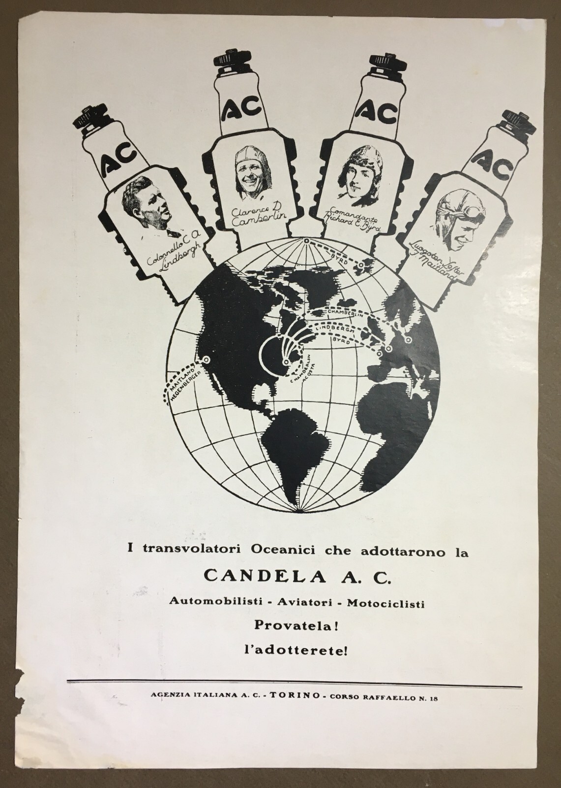 Motori, Auto, Automobili Ceirano, Torino, Berlina Weimann, Candele A.C., Lindbergh