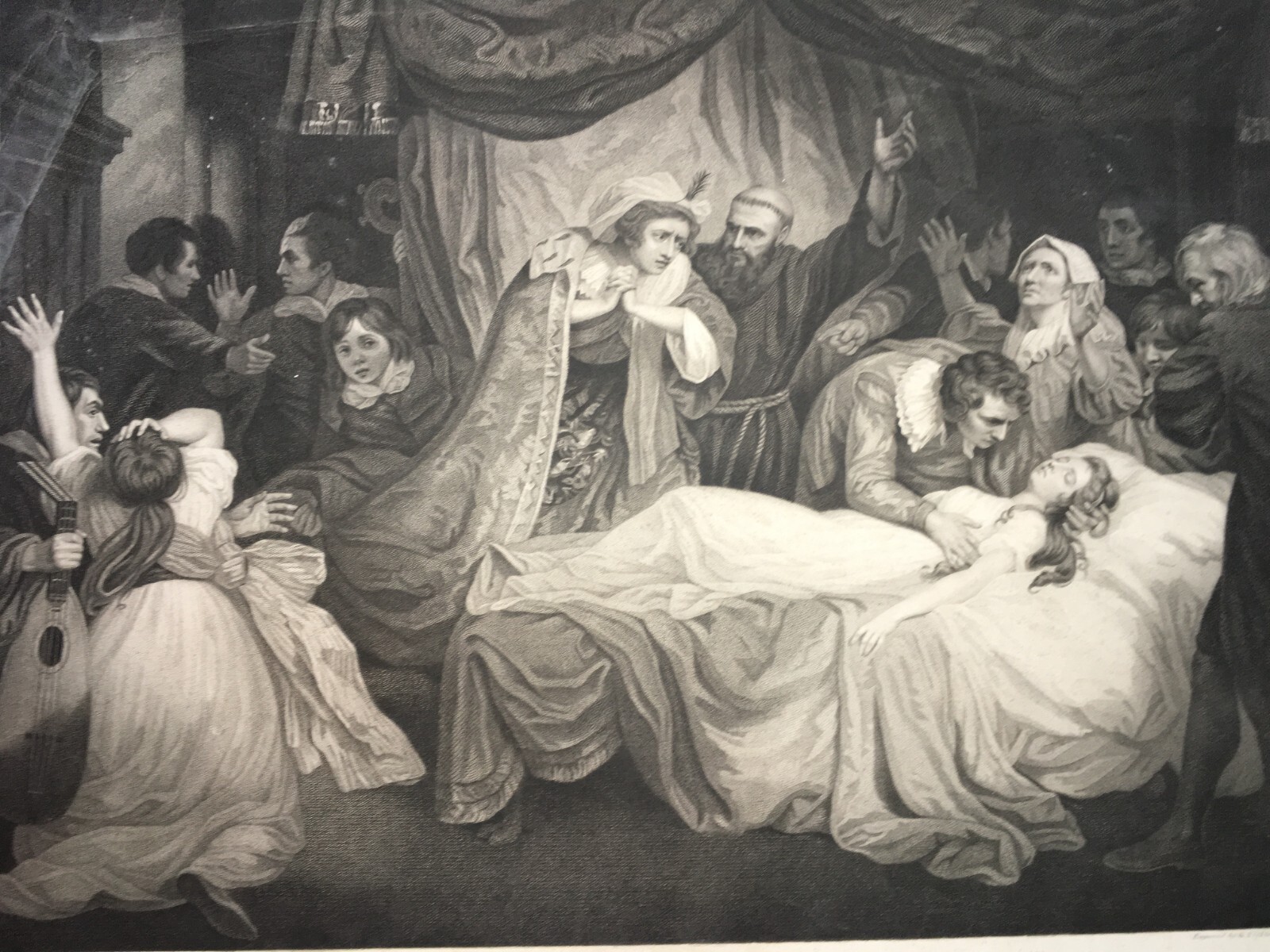 Romeo E Giulietta. Scenografica Veduta. Animata Incisione. Artisti Opie E Facius