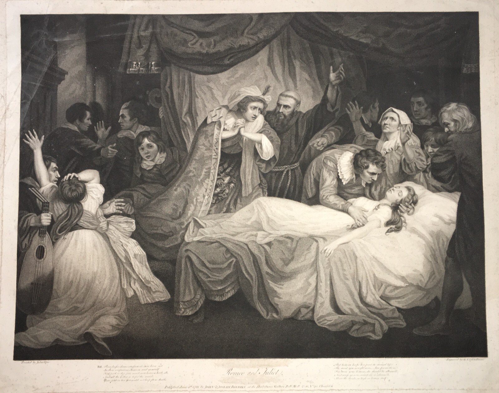 Romeo E Giulietta. Scenografica Veduta. Animata Incisione. Artisti Opie E Facius