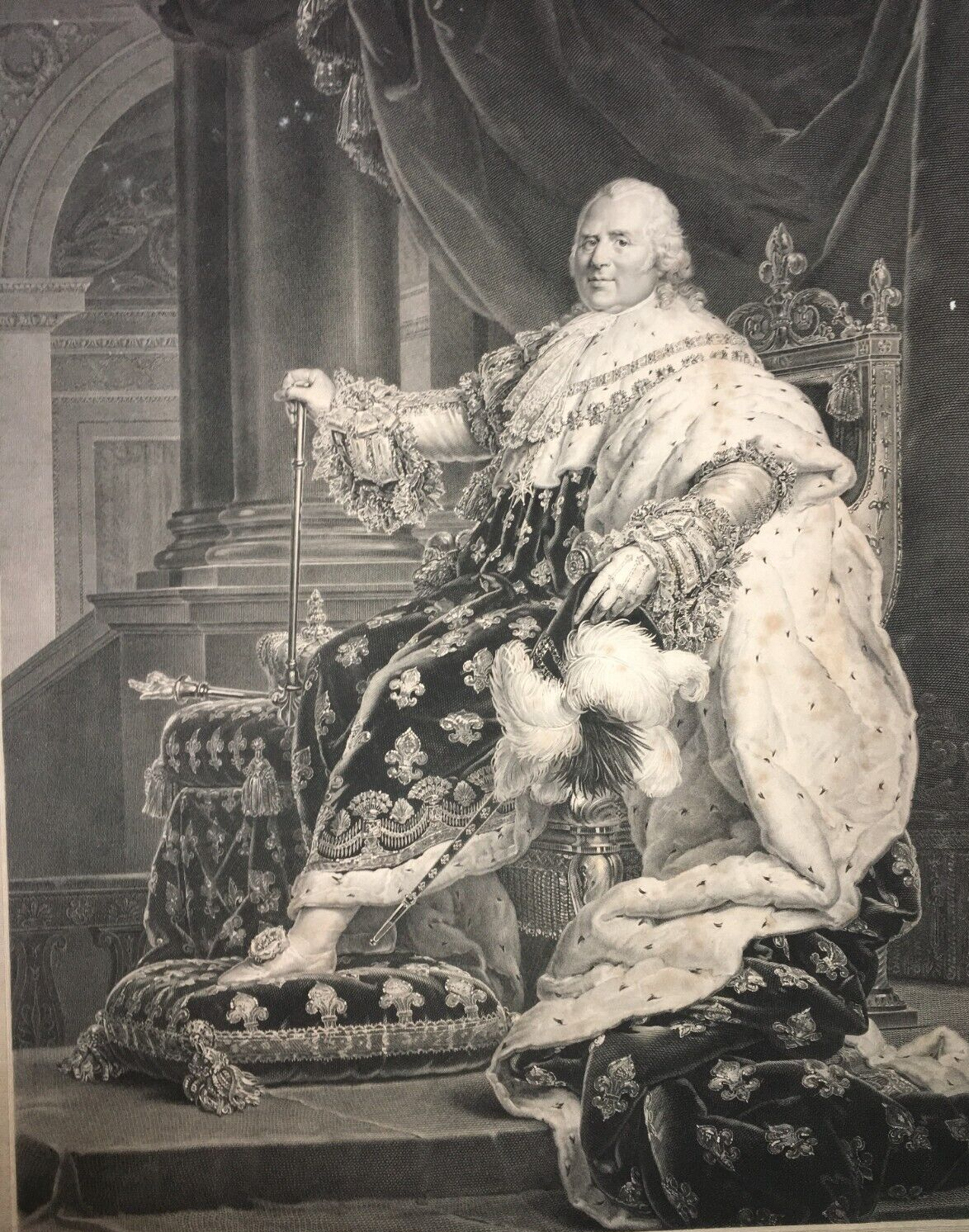 Luigi XVIII: Ritratto Reale Inciso Da Massard (da Gérard), 1819