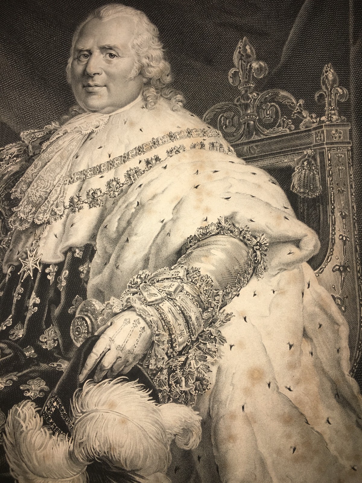 Luigi XVIII: Ritratto Reale Inciso Da Massard (da Gérard), 1819
