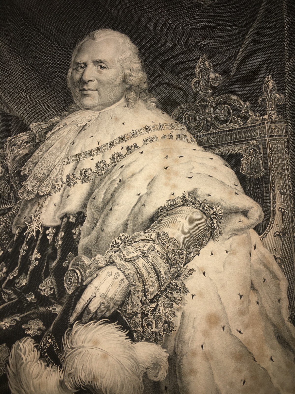 Luigi XVIII: Ritratto Reale Inciso Da Massard (da Gérard), 1819