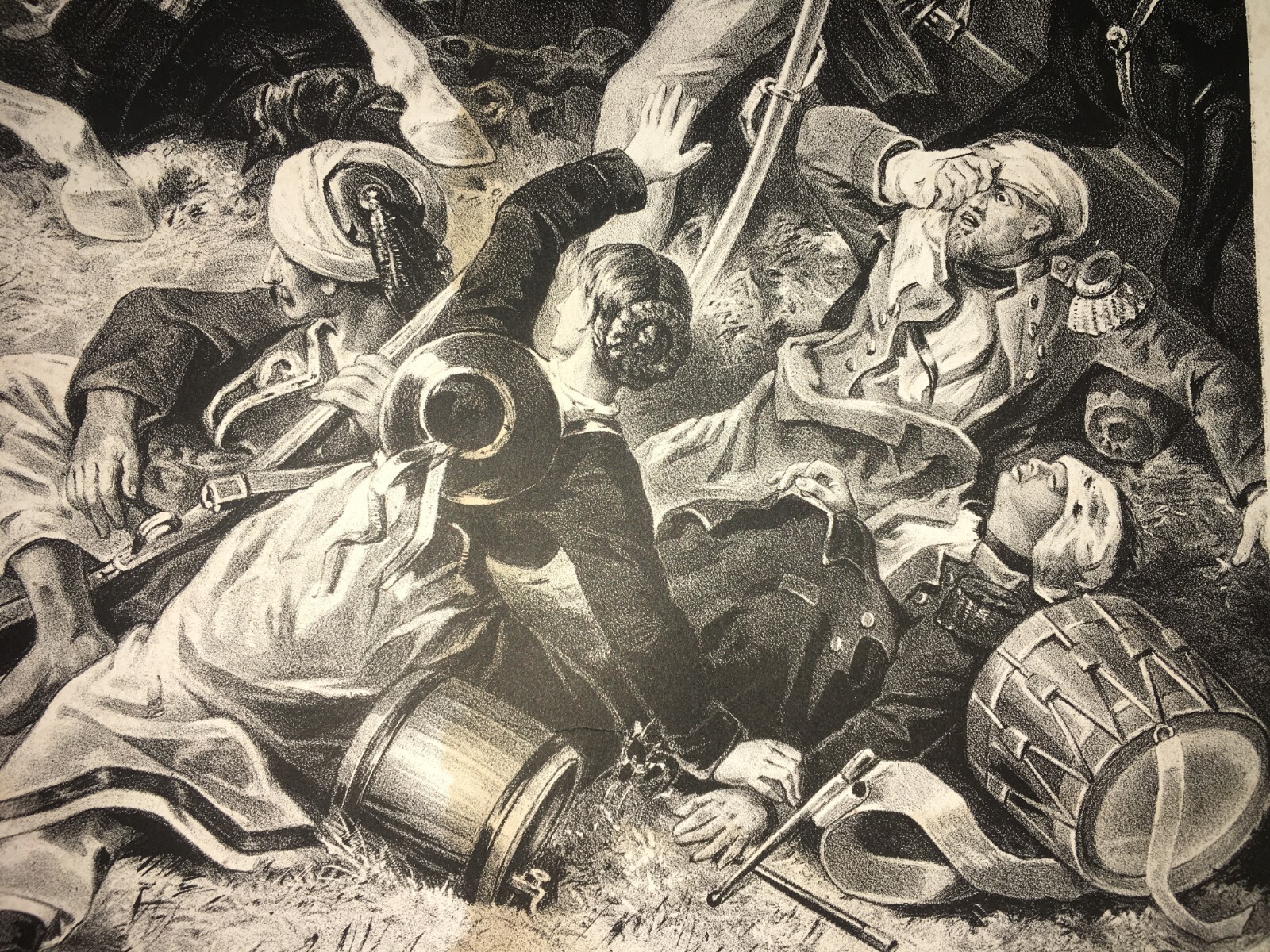 Militaria: Scena Di Battaglia A Wörth, Ritirata Di Mac Mahon, 1870, Antica Incisione