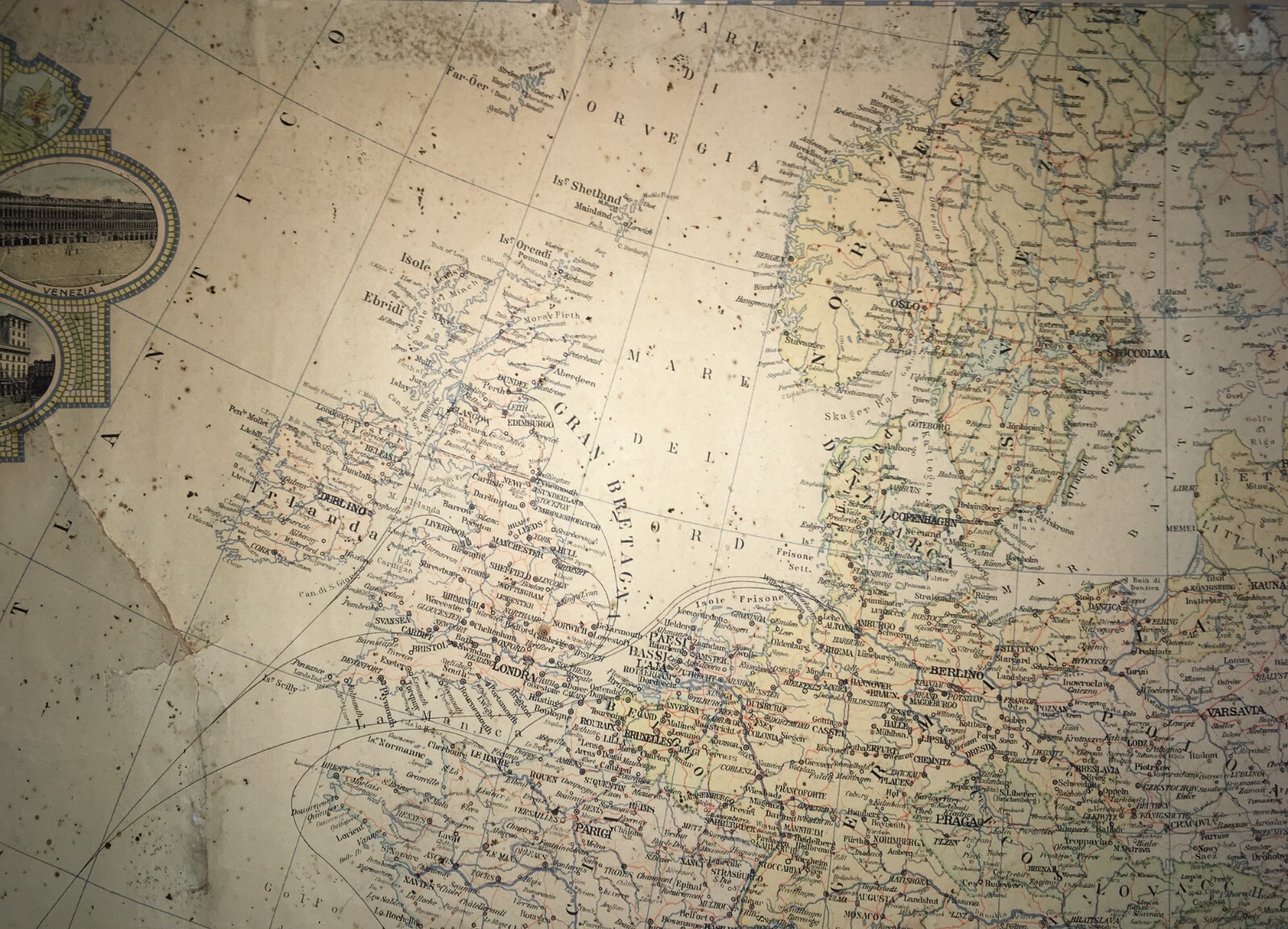Cartografia Europea: L'Europa Nel 1926   Assicurazioni Generali