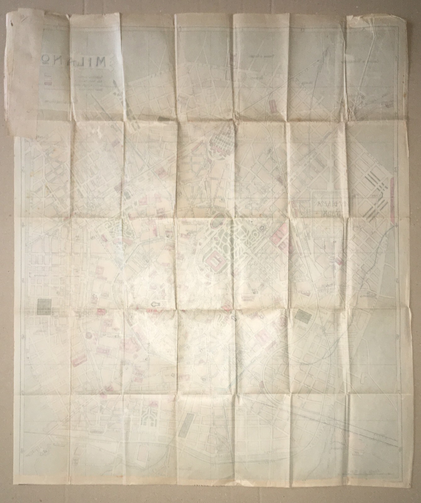 Milano: Antica Mappa Topografica, Stradario Cittadino E Giardini