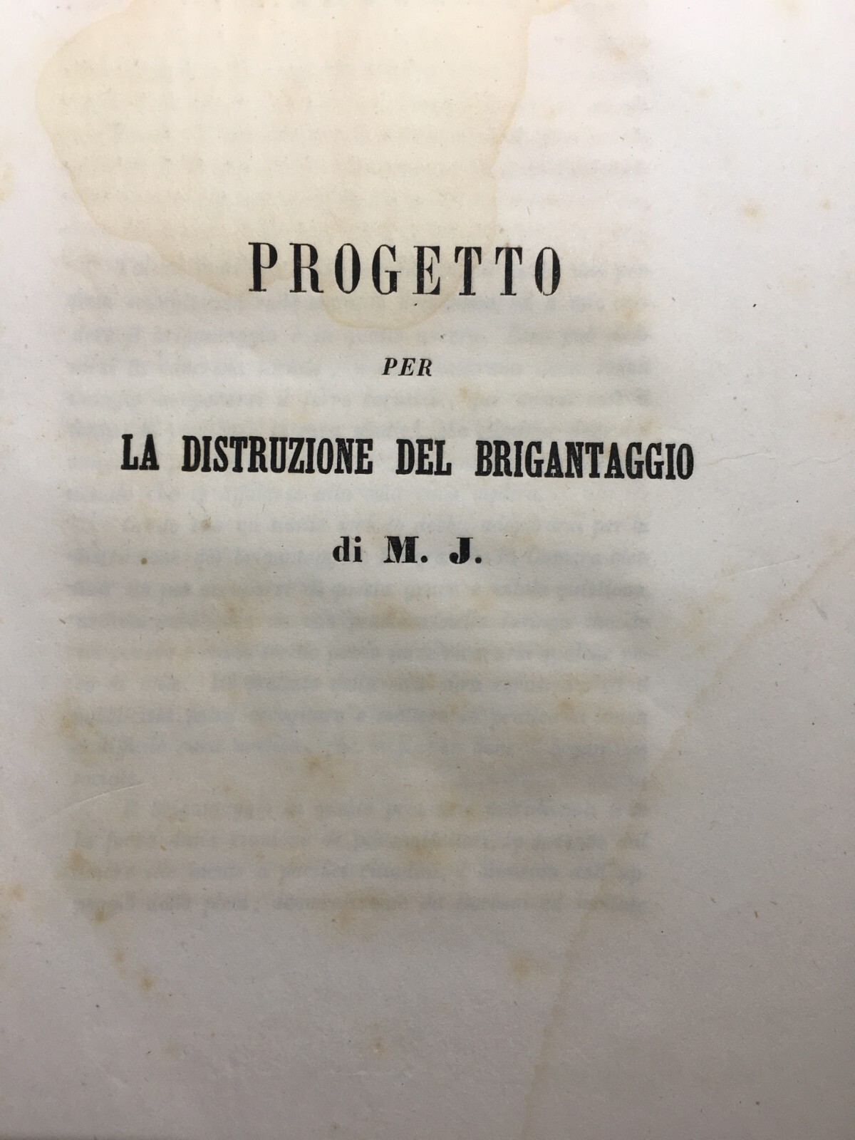 Risorgimento, Brigantaggio, Meridione, Molise, Jacampo. Rara Antica Edizione, 1863