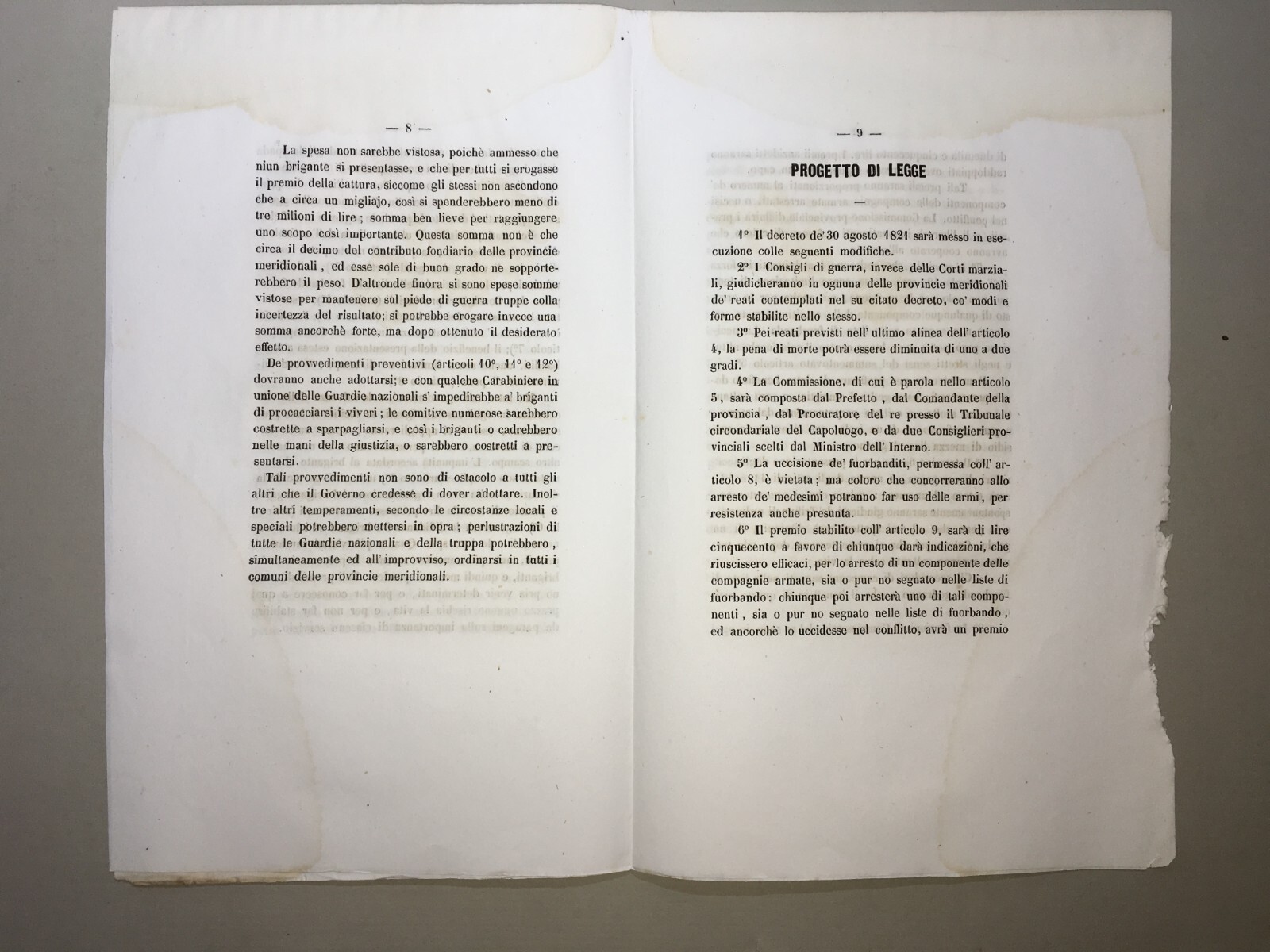Risorgimento, Brigantaggio, Meridione, Molise, Jacampo. Rara Antica Edizione, 1863