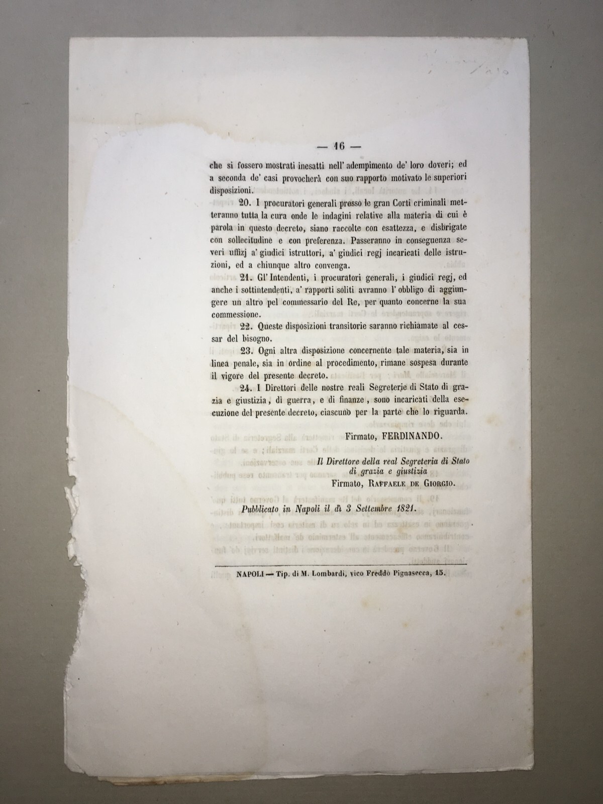 Risorgimento, Brigantaggio, Meridione, Molise, Jacampo. Rara Antica Edizione, 1863