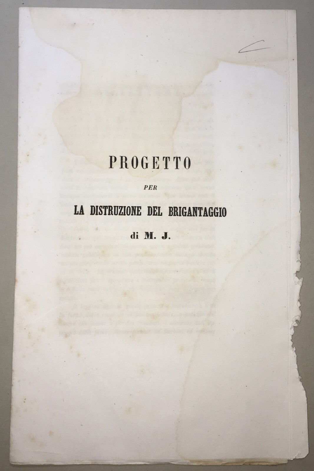 Risorgimento, Brigantaggio, Meridione, Molise, Jacampo. Rara Antica Edizione, 1863