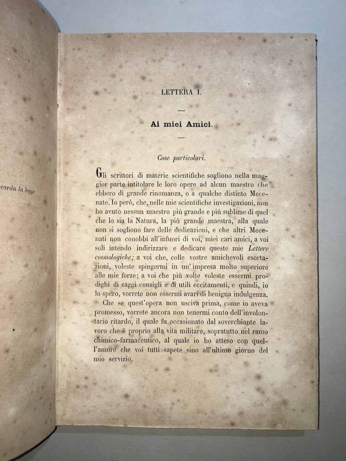 Lettere Cosmologiche Michele Giordano 1872
