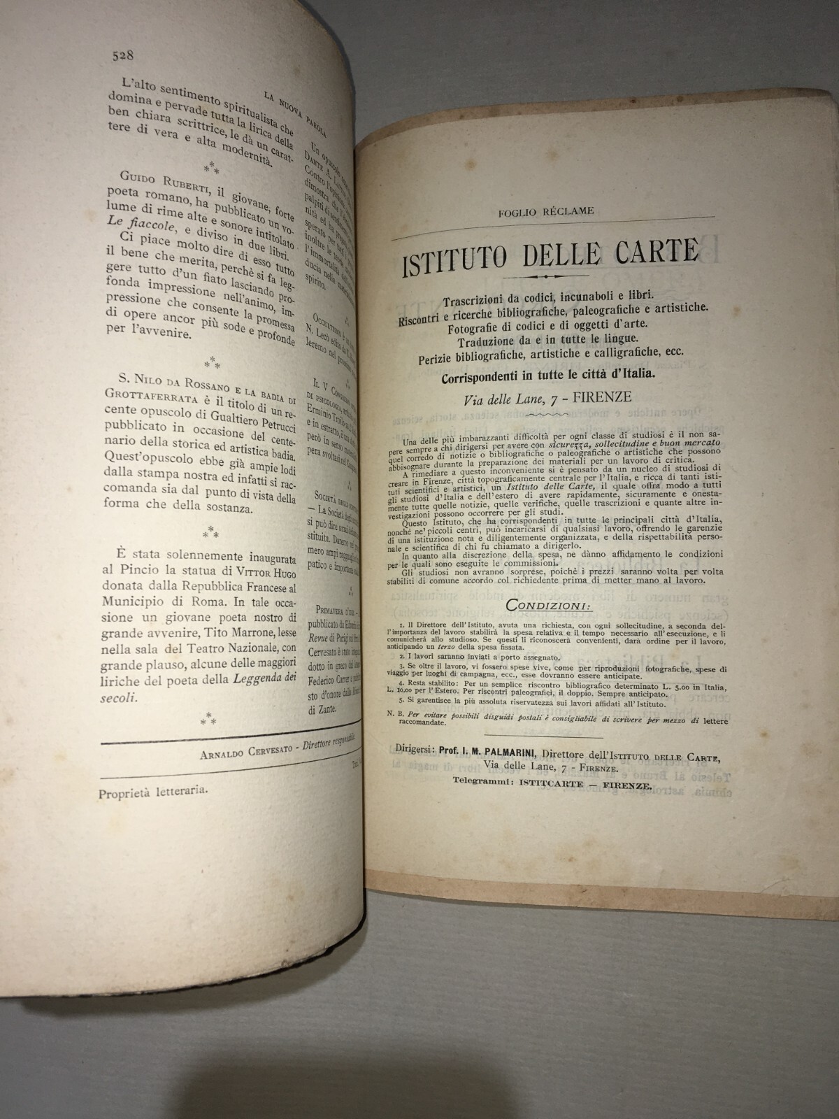 La Nuova Parola: Rivista Culturale   Superstizione, Esorcisti   Bozzano, Capuana