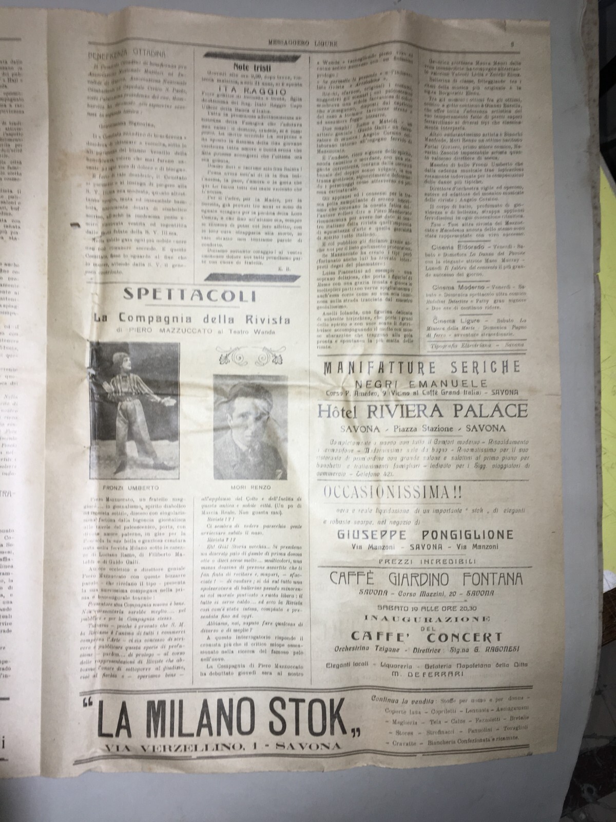 Liguria, Savona, Sassello: Comadira, Angelotti, Ciarlo, Motocicletta Piazza, Fenoglio
