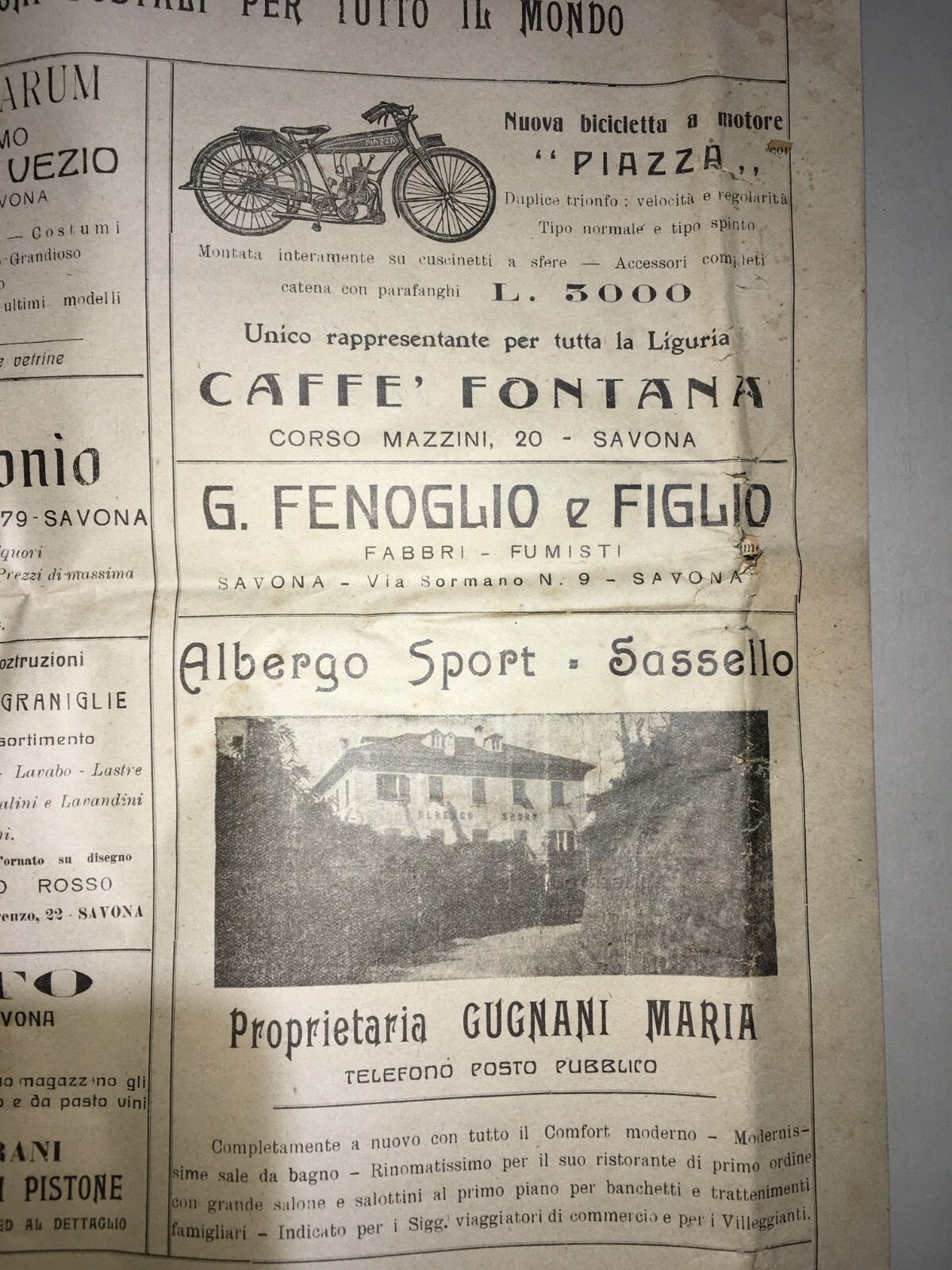 Messaggero Ligure Savona, Stefano Orioli, Fascismo, Teatro E Cinema Giornale 1924