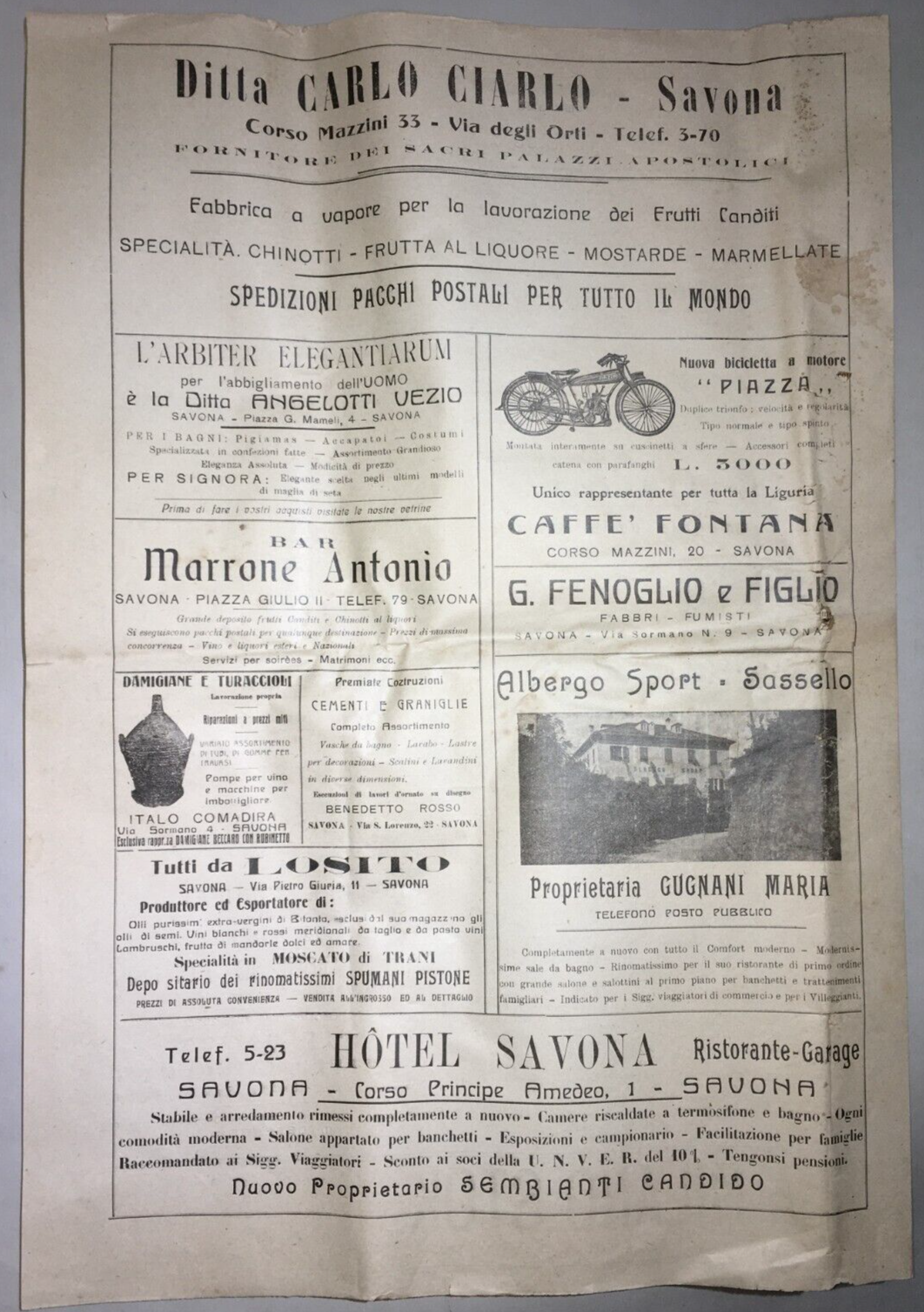 Messaggero Ligure Savona, Stefano Orioli, Fascismo, Teatro E Cinema Giornale 1924
