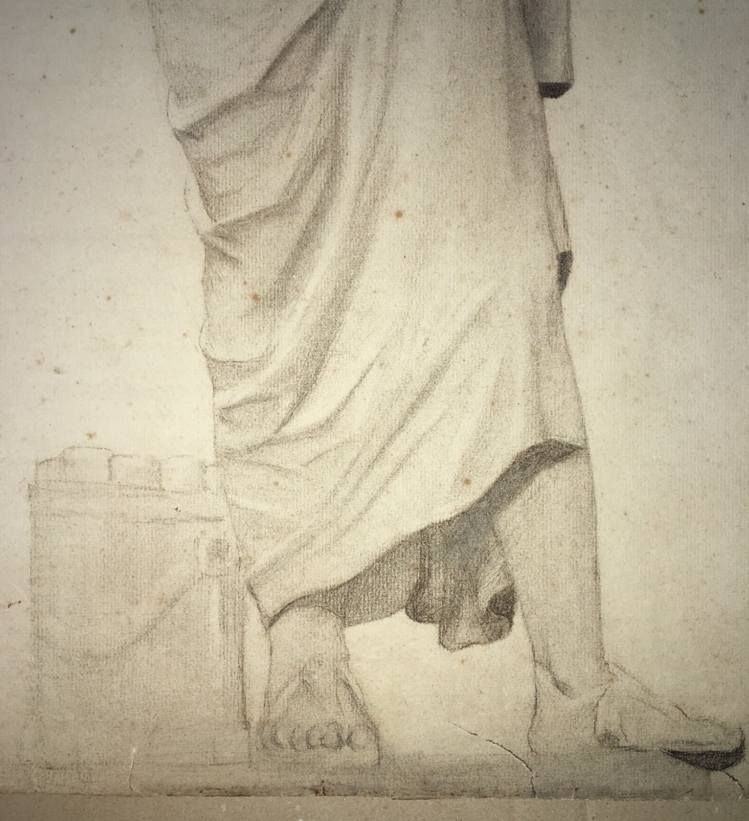 Ritratto Di Sofocle   Antico Grande Disegno A Tecnica Mista