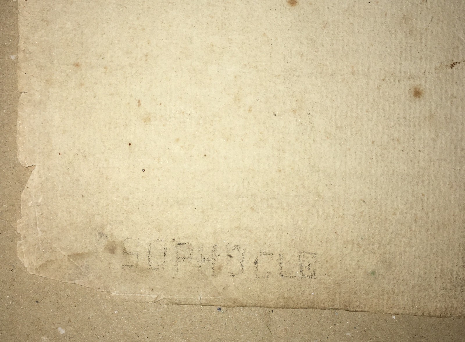 Ritratto Di Sofocle   Antico Grande Disegno A Tecnica Mista