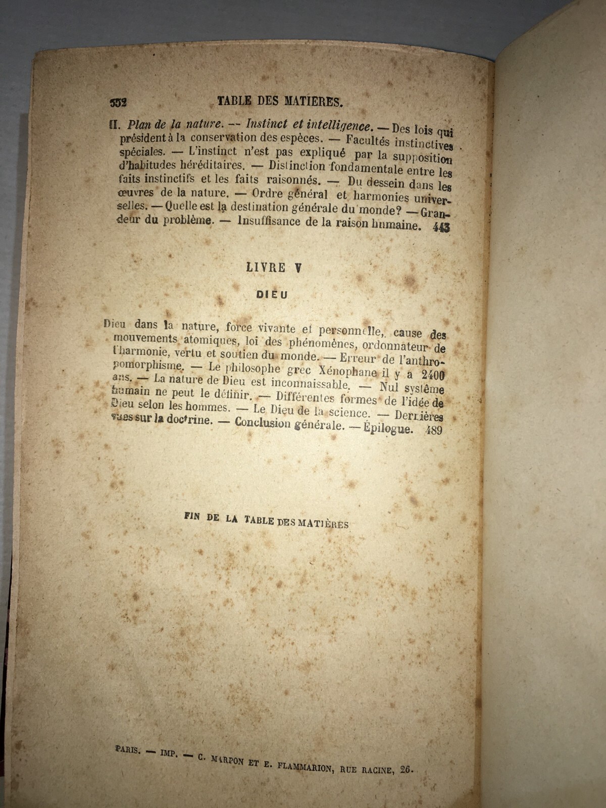 Scienza, Natura, Teologia, Filosofia, Metafisica: Camille Flammarion, Antica Edizione Dell'Ottocento