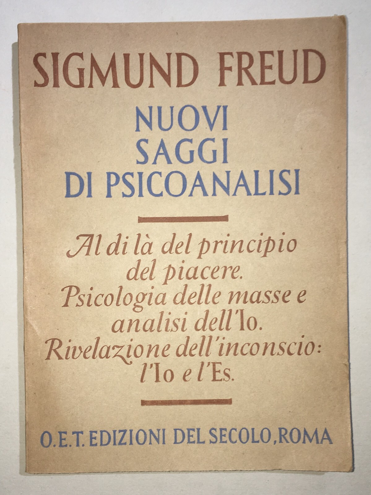 Sigmund Freud: Nuovi Saggi Di Psicoanalisi (1946)