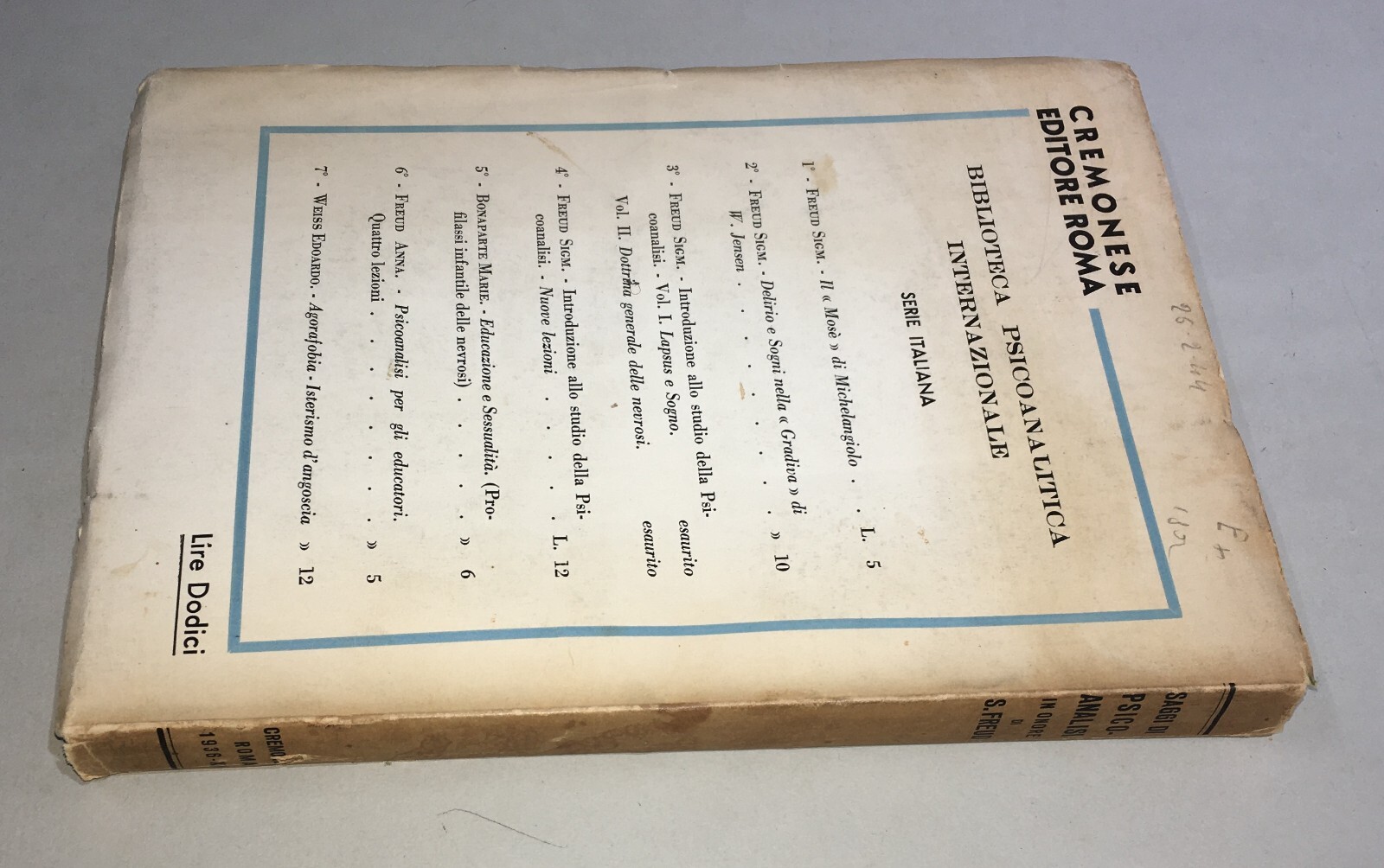 Saggi Di Psicoanalisi In Onore Di Sigmund Freud (1936)