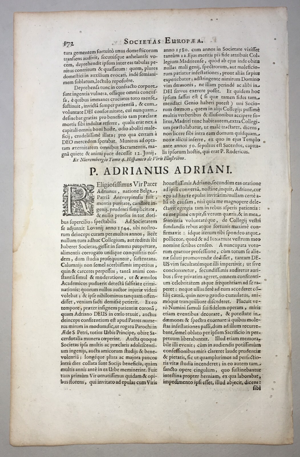 Gesuiti Illustri: Rodericus Gonzales, Spagna, Madrid. Antichissima Incisione Del XVII Secolo