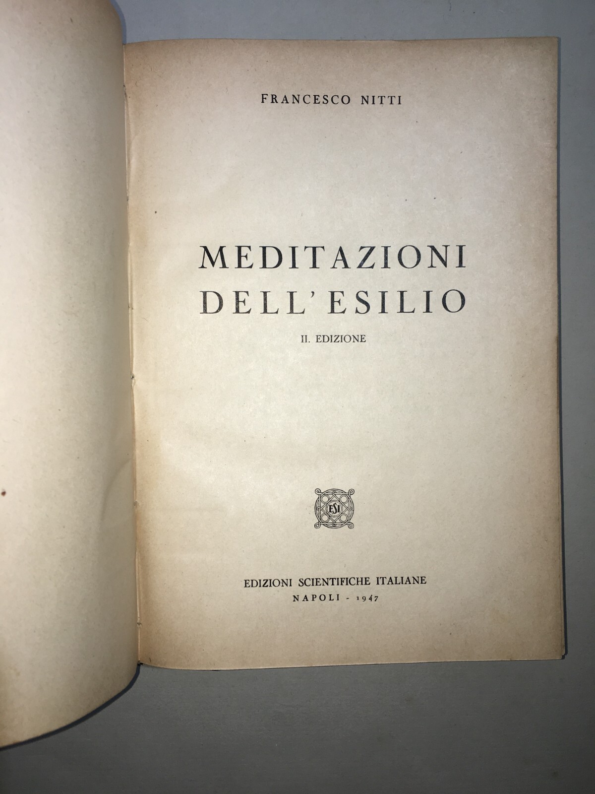 Meditazioni Dall'Esilio Di Francesco Nitti