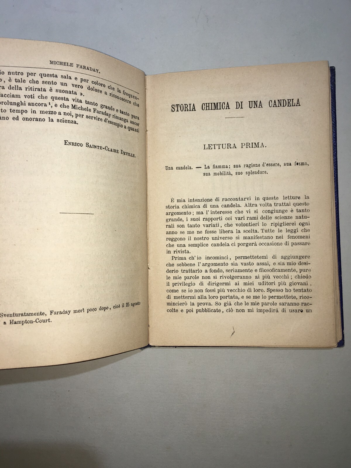 Scienze, Fisica, Chimica: Faraday, Antica Edizione "Storia Chimica Di Una Candela"   1872