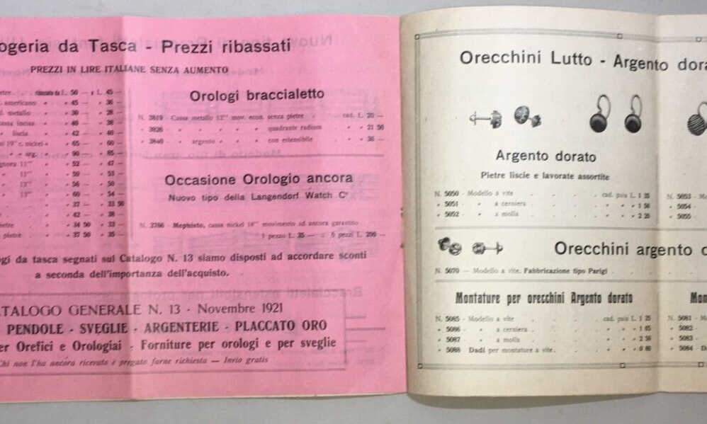 Oreficeria, Argenteria: Catalogo Pubblicitario Ghiglietti Perinetti, Torino, 1922