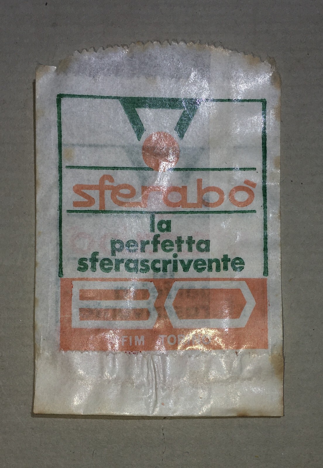 Scrittura, Calligrafia, Penne: Sferabò, Sferascrivente, FIM Torino, Bustina Pubblicitaria