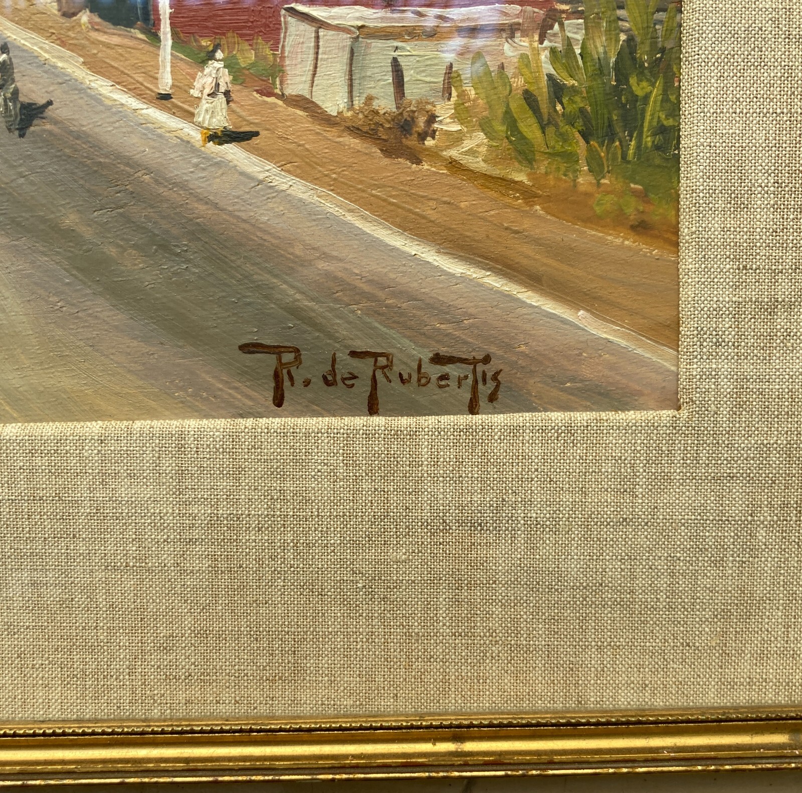 Arte   Paesaggio Urbano   Animata Veduta   Dipinto d'Epoca   R. De Robertis   Firmato   '900