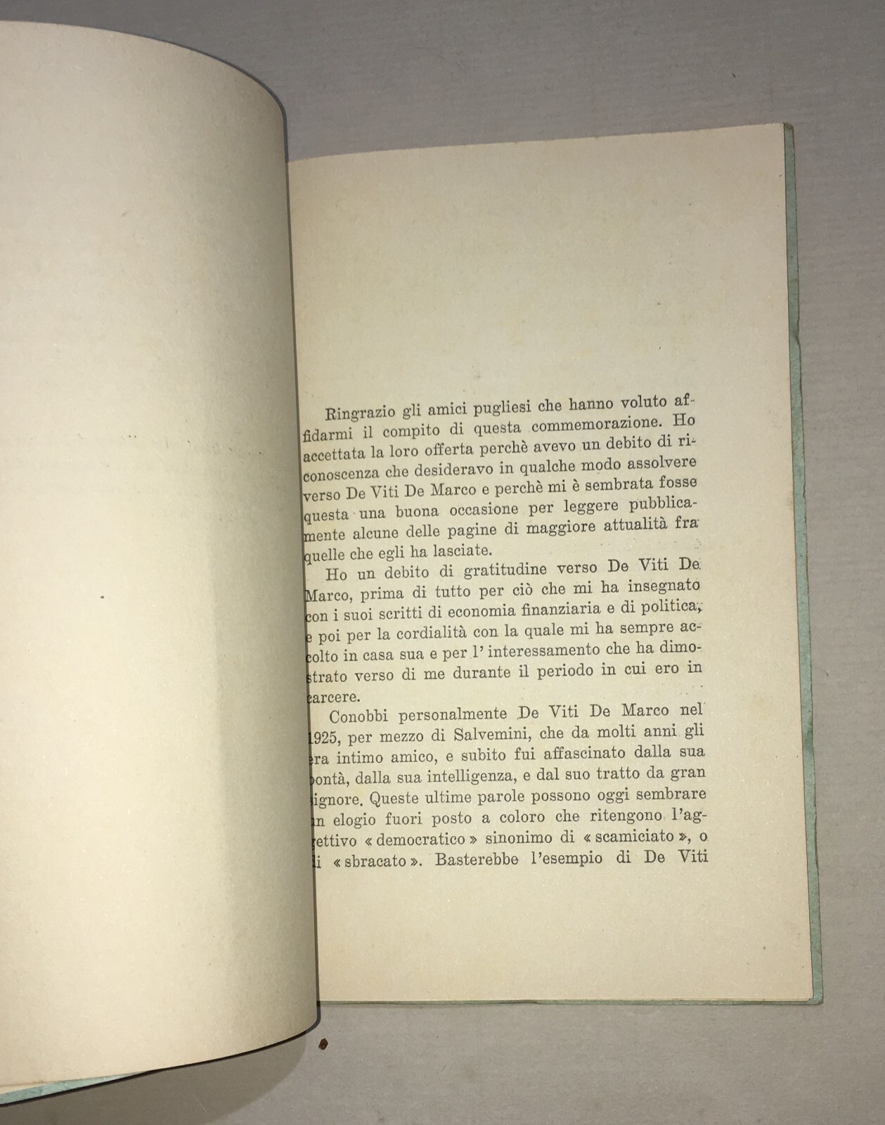 Puglia, Meridione, Meridionalismo: Antonio De Viti De Marco, Politica Ed Economia, 1948