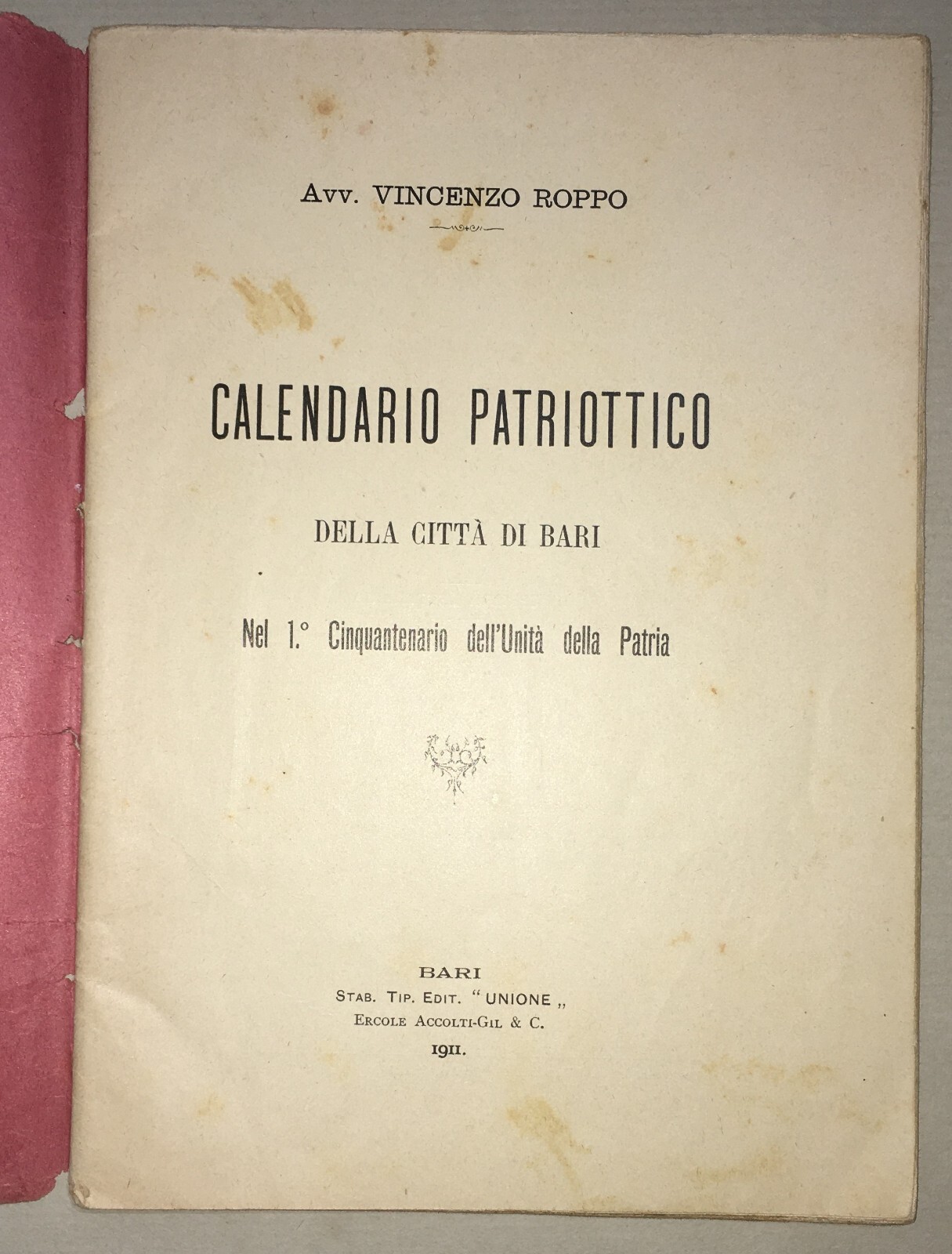 Puglia, Bari, Risorgimento, Unità d'Italia, Calendario Patriottico, Personaggi Vari