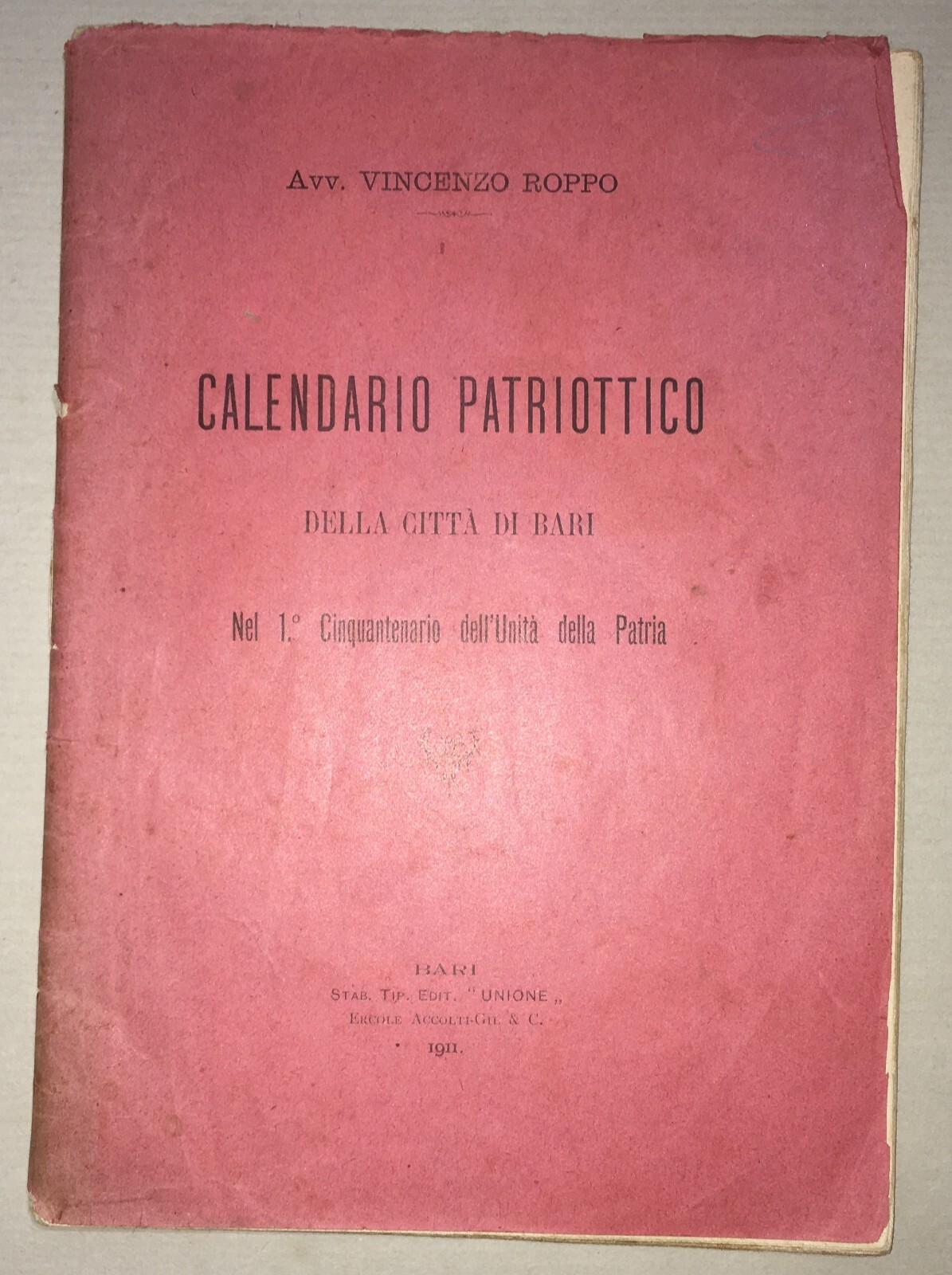 Puglia, Bari, Risorgimento, Unità d'Italia, Calendario Patriottico, Personaggi Vari