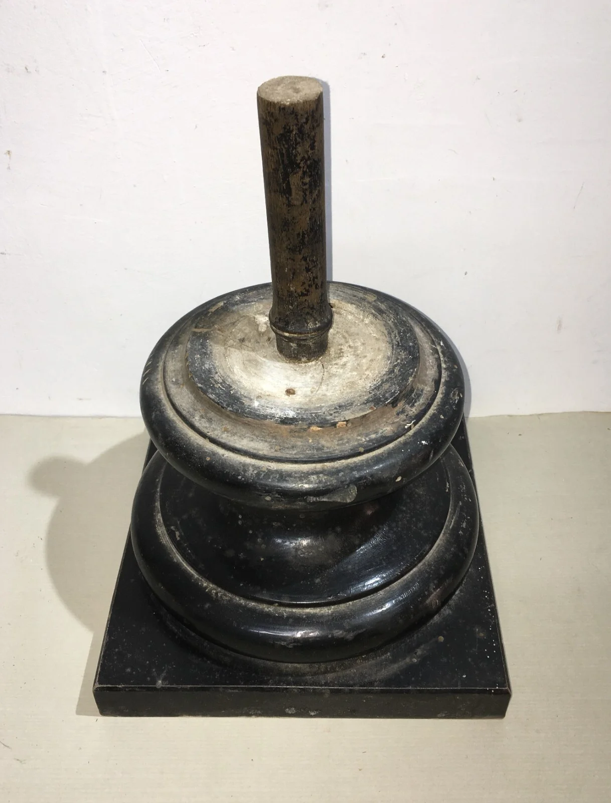 Turned and Ebonized Wooden Base for Sculptures and Art Objects