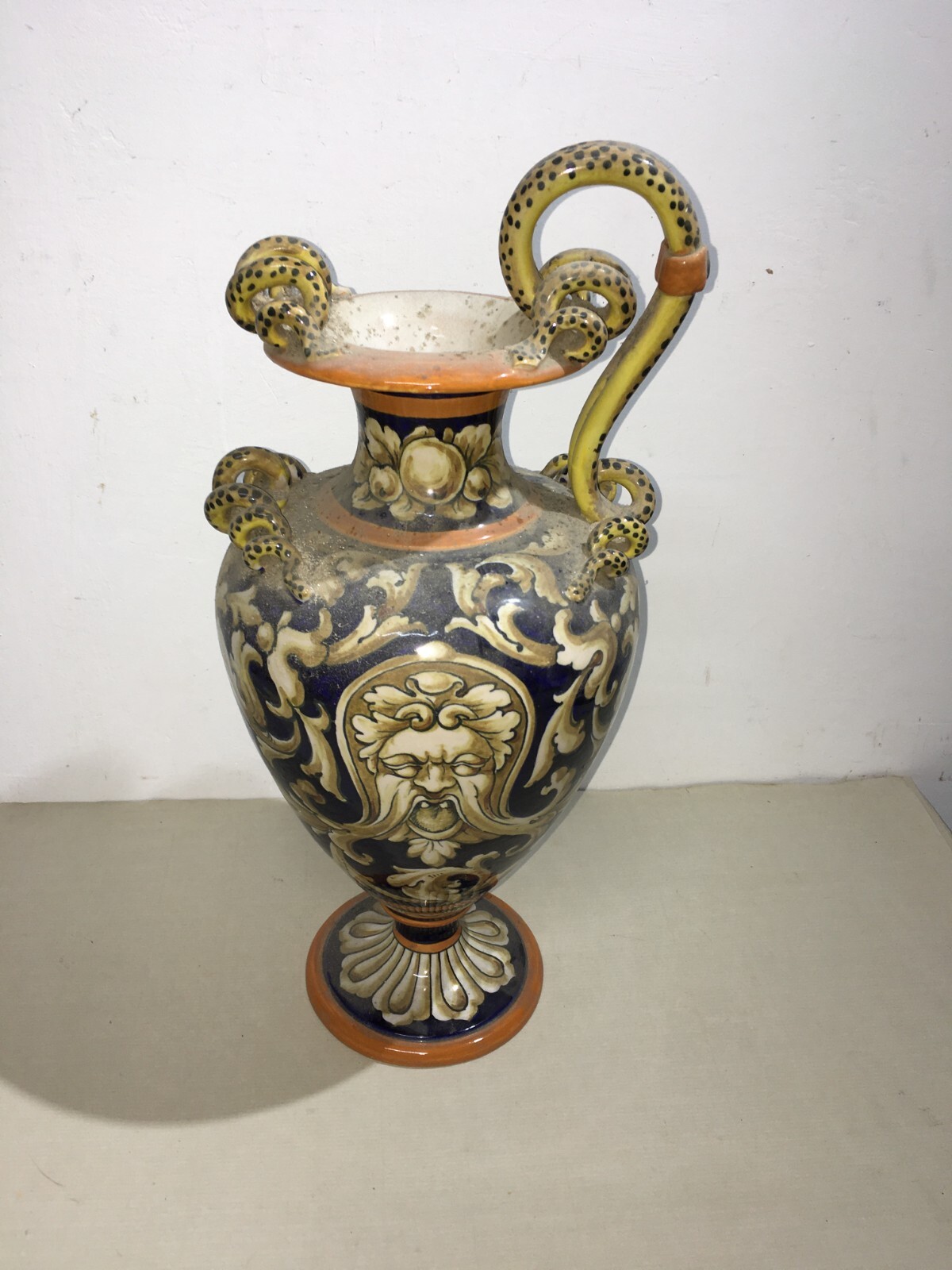 Ceramica Decorativa: Anfora Con Paesaggio E Angeli, Barraud Messeri (Bmc), Sesto Fiorentino