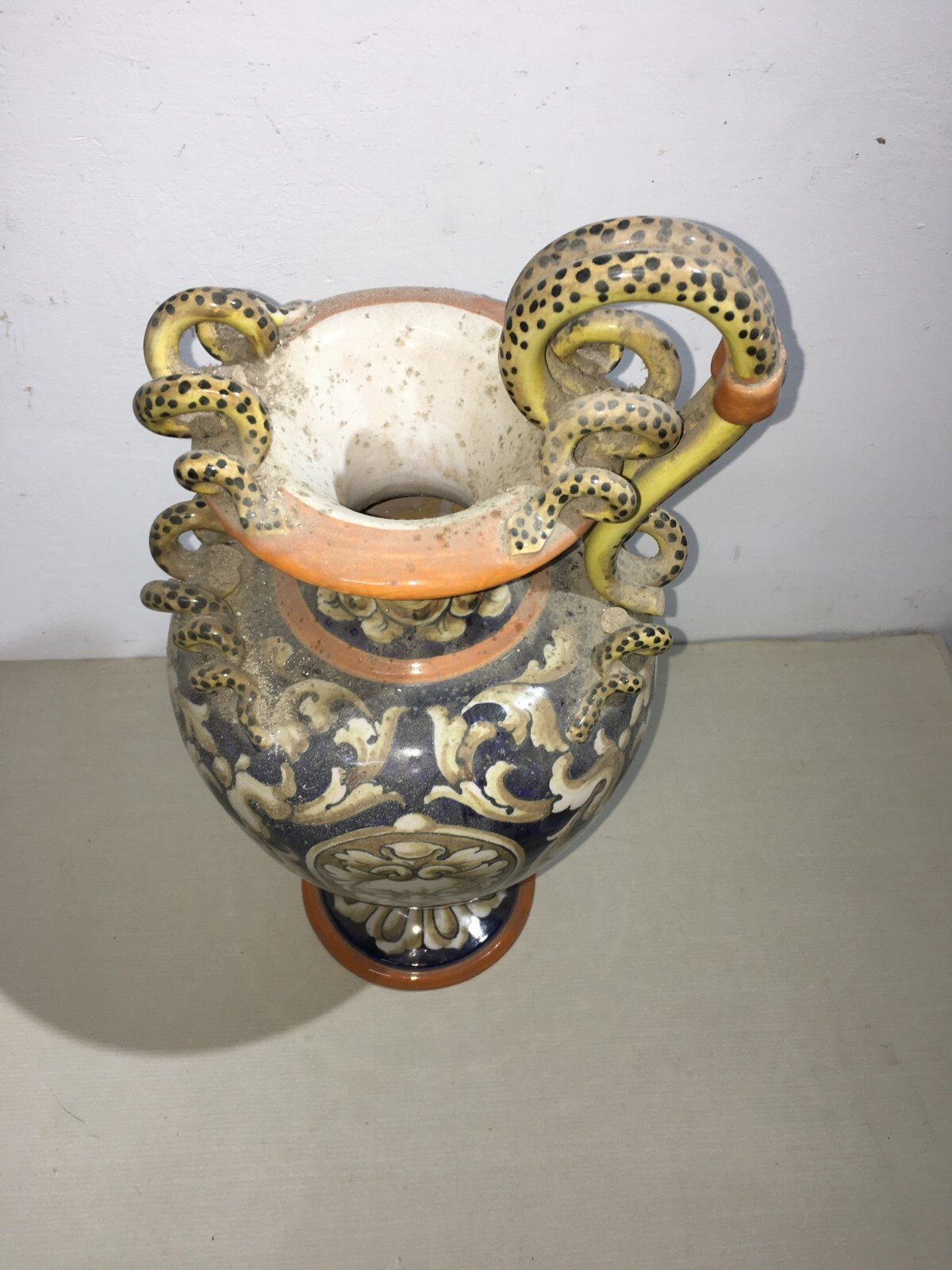 Ceramica Decorativa: Anfora Con Paesaggio E Angeli, Barraud Messeri (Bmc), Sesto Fiorentino