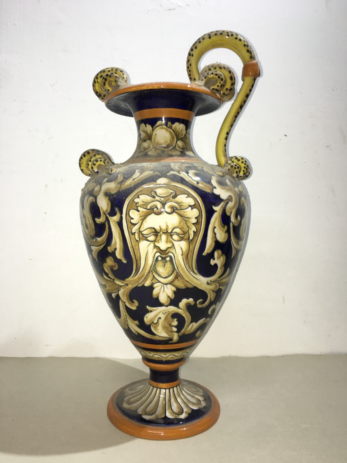 Ceramica Decorativa: Anfora Con Paesaggio E Angeli, Barraud Messeri (Bmc), Sesto Fiorentino