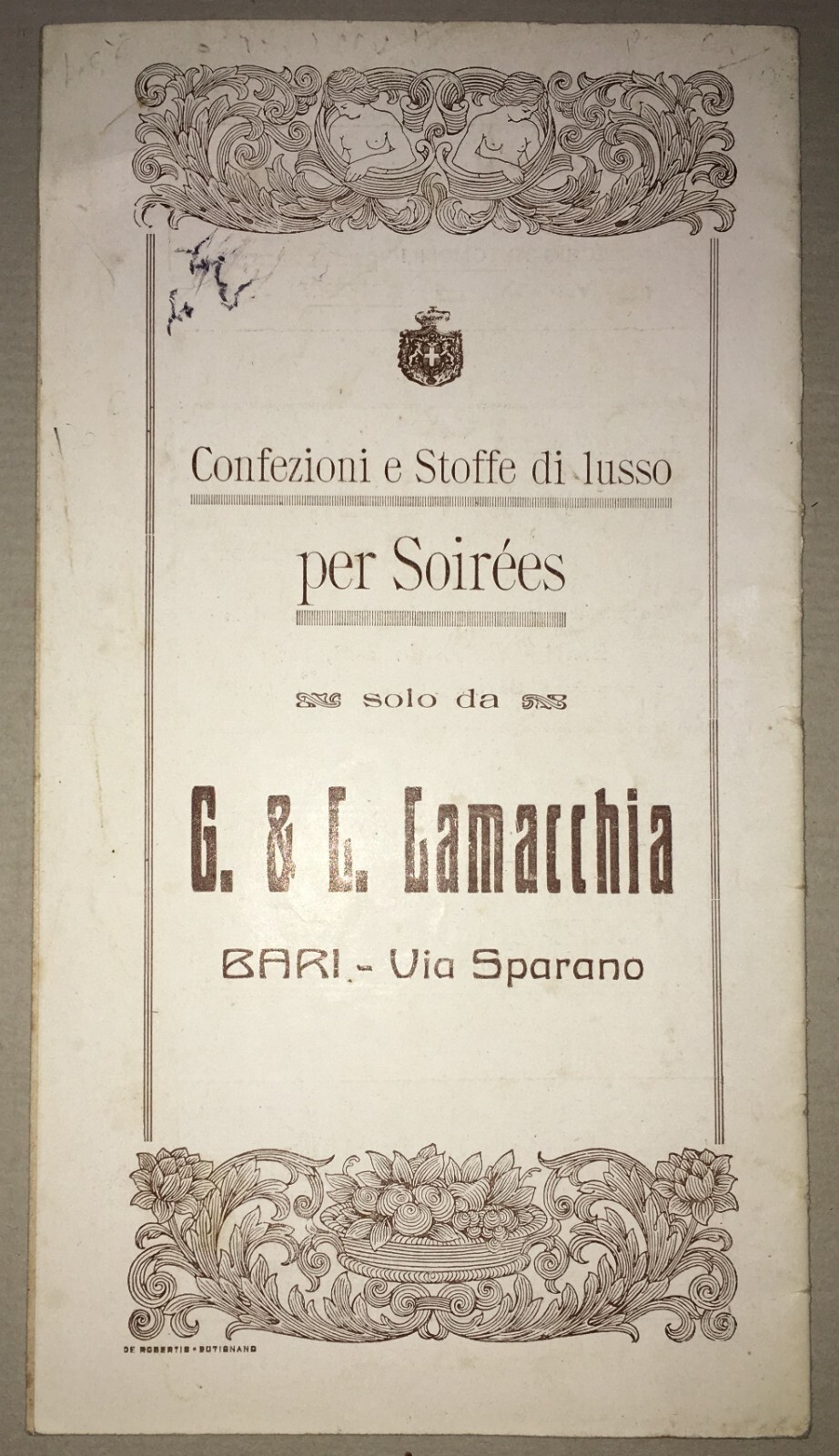 Puglia, Bari: Antica Rivista Salotto. Moda, Teatro, Mondanità. Lamacchia, Quercia, 1924