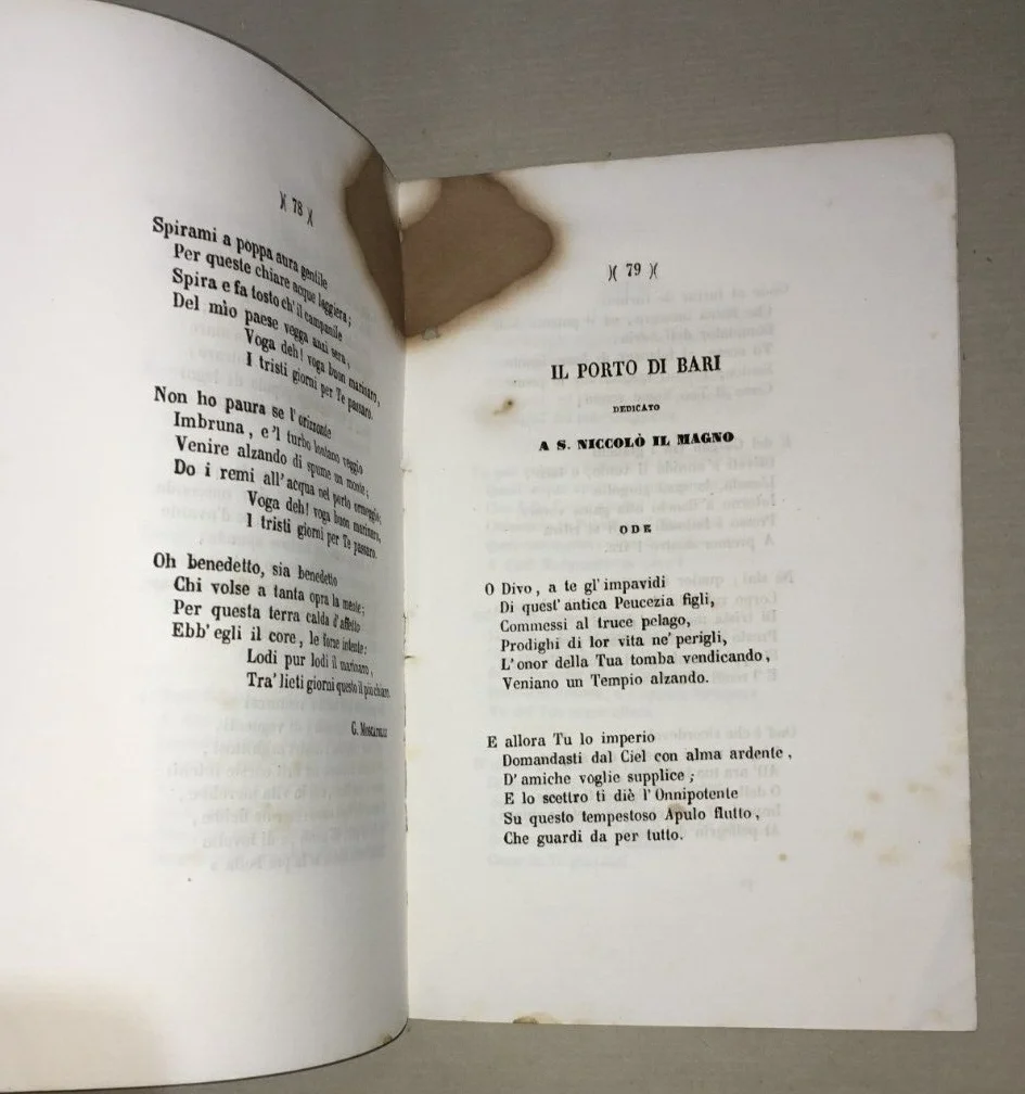 Puglia, Bari. Inauguration of the Port: Speeches and Poems (1856)