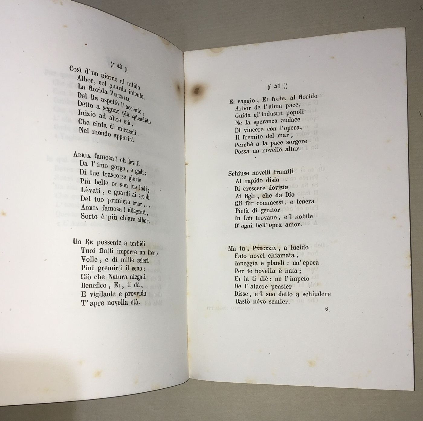 Puglia, Bari. Inaugurazione Del Porto: Discorsi E Poesie (1856)