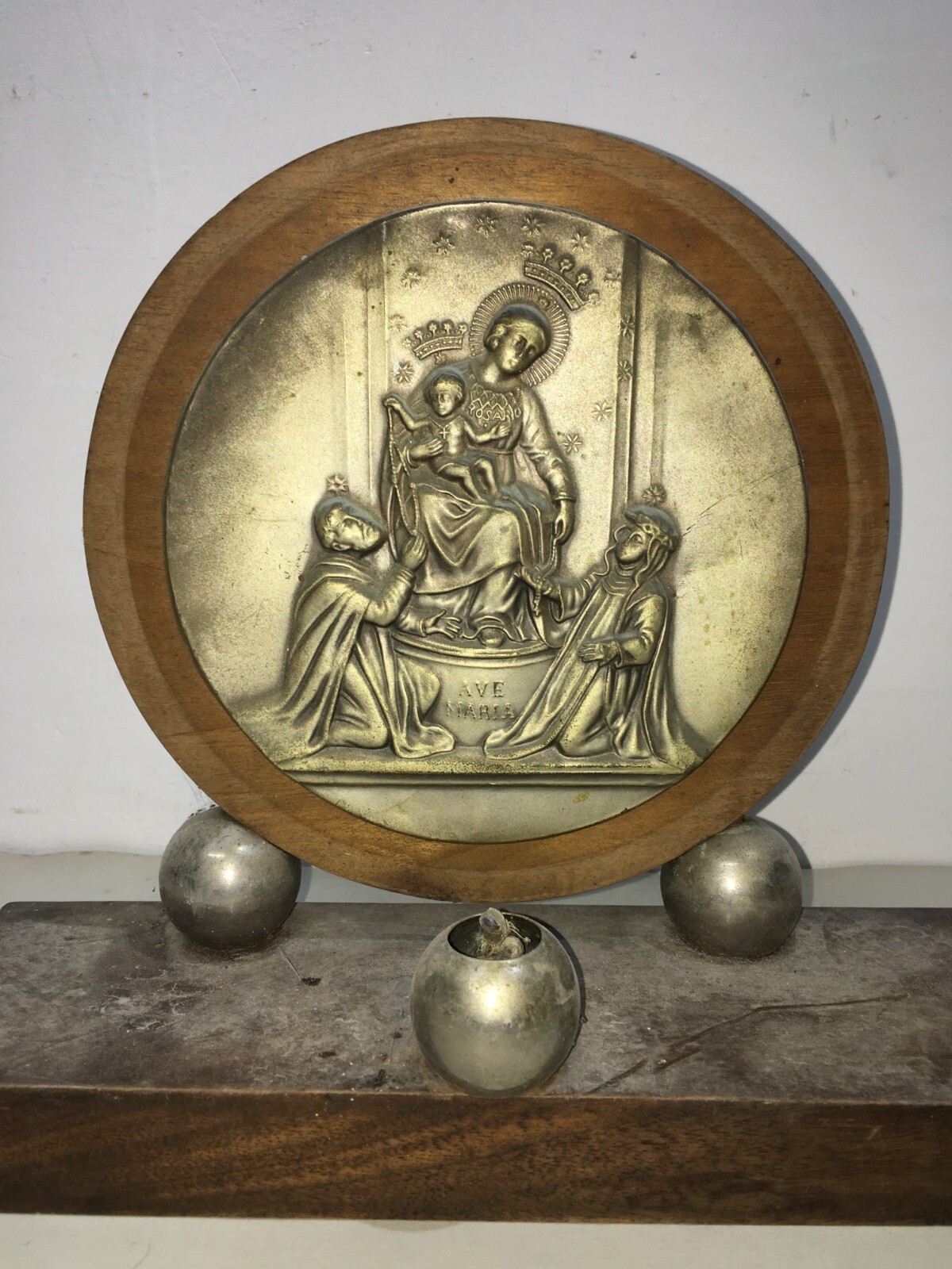 Arte Popolare Devozionale: Madonna Del Rosario Di Pompei, Lampada Soprammobile