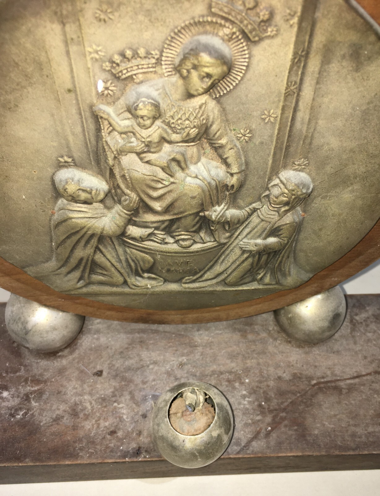 Arte Popolare Devozionale: Madonna Del Rosario Di Pompei, Lampada Soprammobile