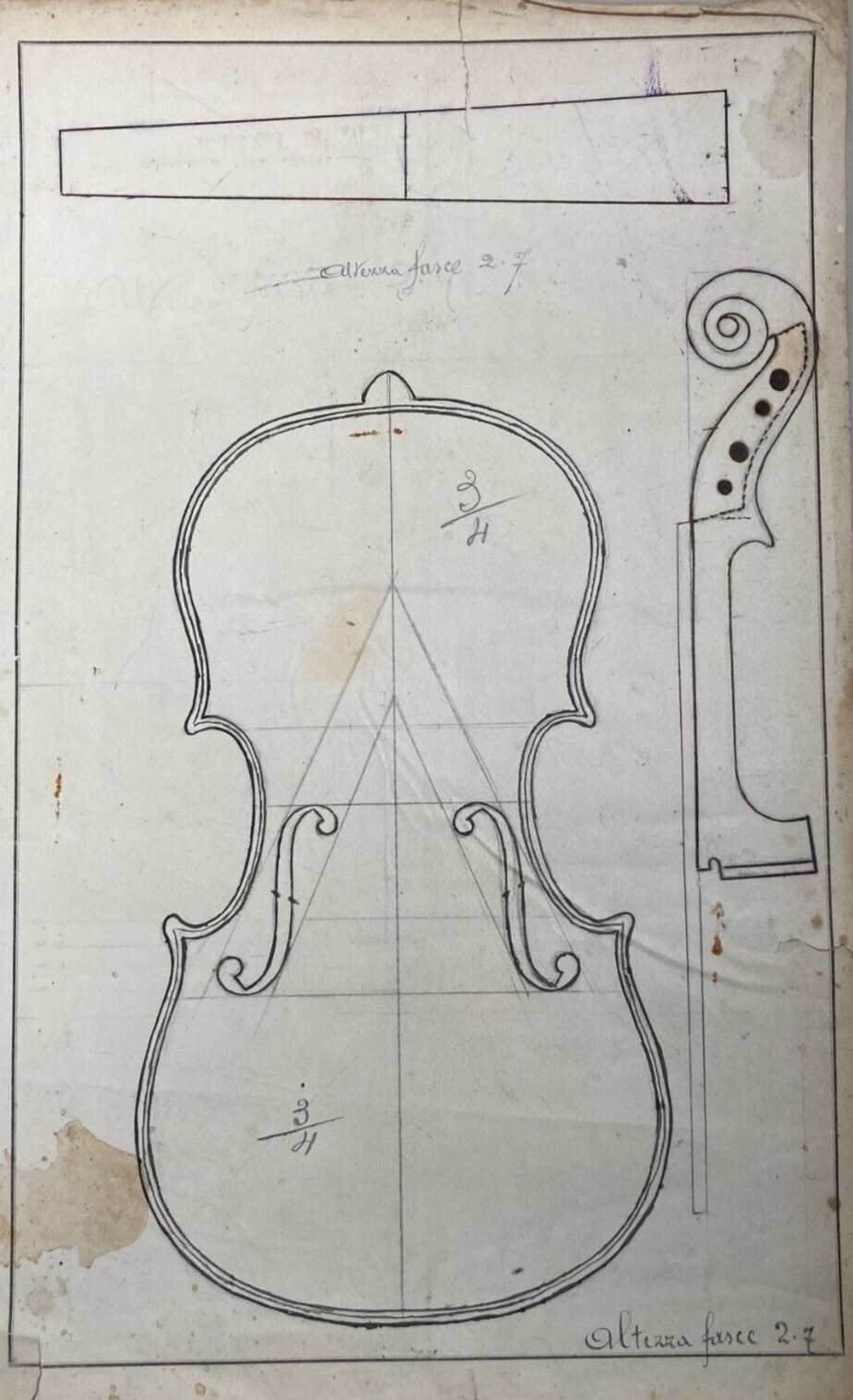 Musica, Strumenti Musicali, Liuteria, Violini: Antico Disegno Progetto, Abruzzo