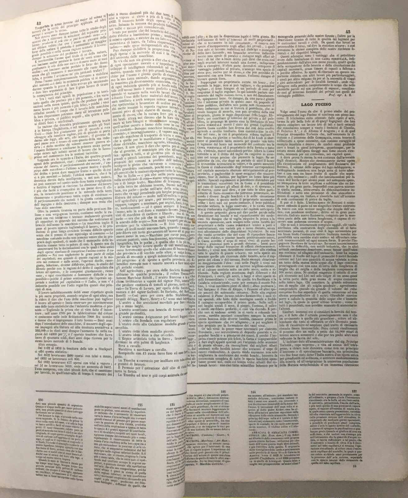 Economia, Industria Italiana, Napoli, Abruzzo E Bonifica Del Fucino (1863)
